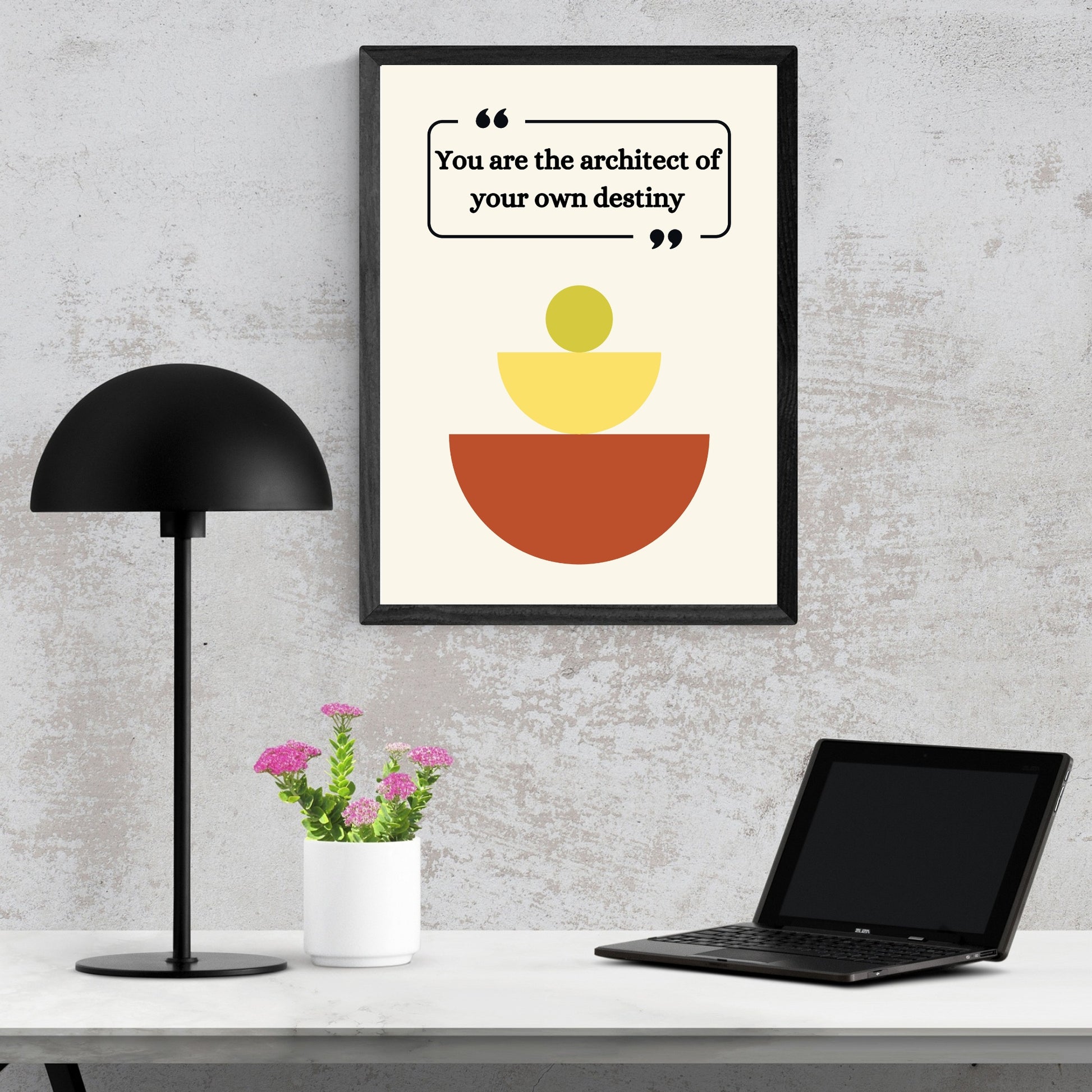 Quote Wall Art in a Modern Office Setting"